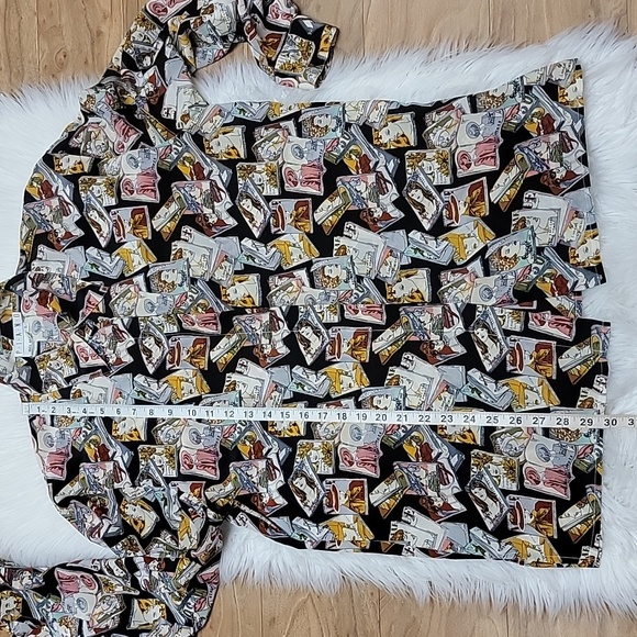 📍RARE | Vintage P.I.A.N.O Vogue Magazine Cover Print Silk Blouse - Picture 14 of 16